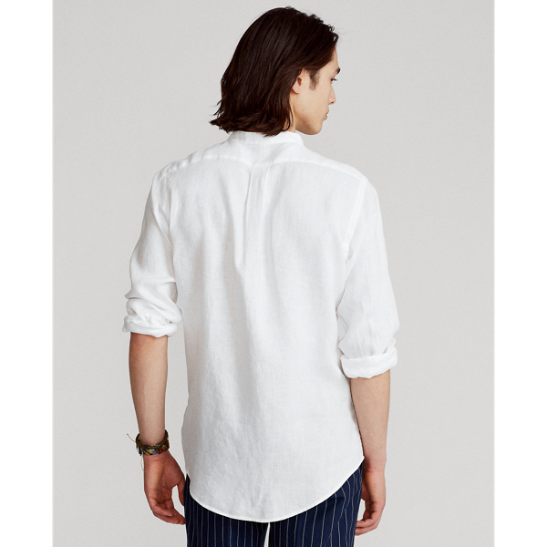 White Lightweight Linen Shirt Big & Tall 4