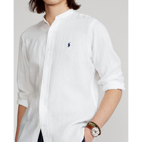 White Lightweight Linen Shirt Big & Tall 5