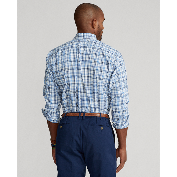 5121 White/Blue Natural Stretch Plaid Poplin Shirt Big & Tall 5