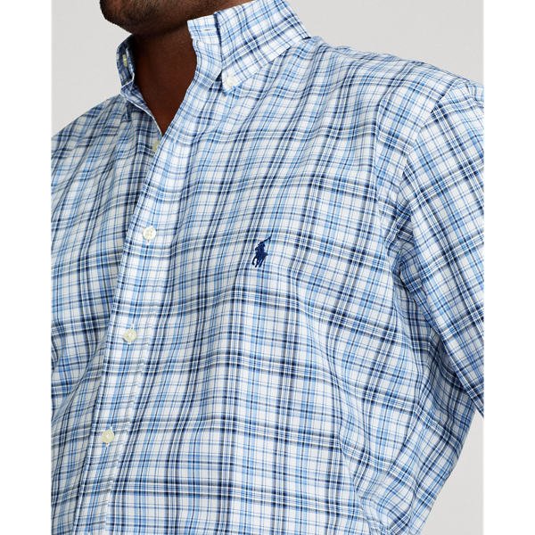5121 White/Blue Natural Stretch Plaid Poplin Shirt Big & Tall 6
