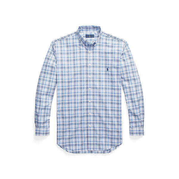 5121 White/Blue Natural Stretch Plaid Poplin Shirt Big & Tall 2