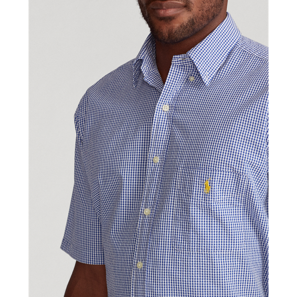 5103a Blue White Plaid Seersucker Shirt Big & Tall 6