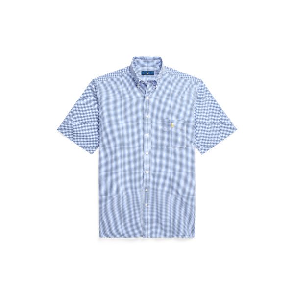 5103a Blue White Plaid Seersucker Shirt Big & Tall 2