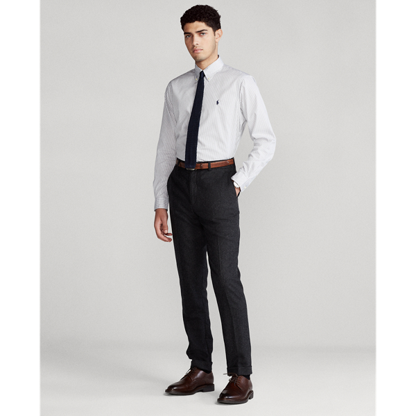 Grey/White Striped Poplin Shirt Big & Tall 3
