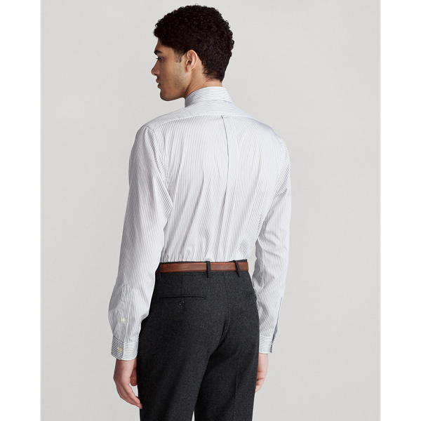 Grey/White Striped Poplin Shirt Big & Tall 4