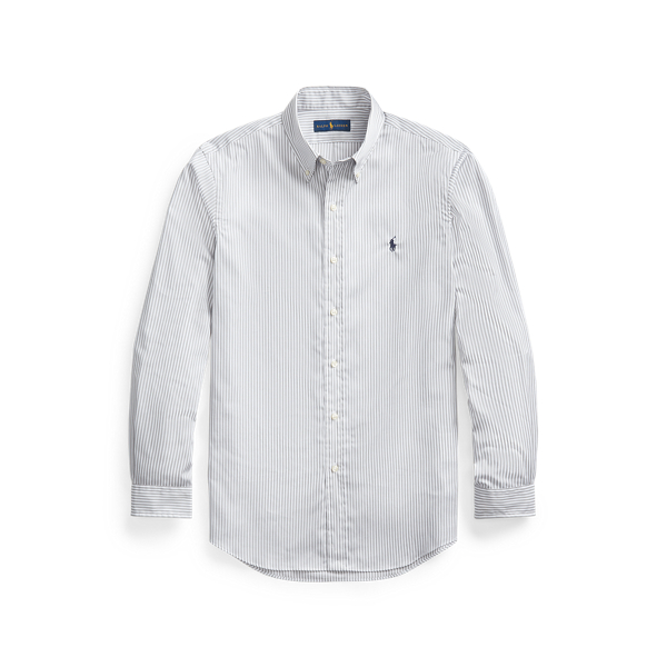 Grey/White Striped Poplin Shirt Big & Tall 2