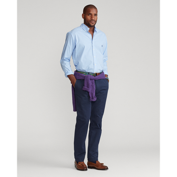 4656j Light Blue/White Gingham Poplin Shirt Big & Tall 4