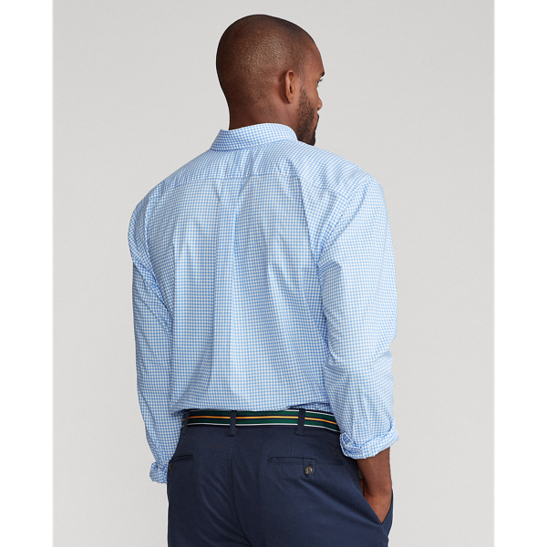 4656j Light Blue/White Gingham Poplin Shirt Big & Tall 5