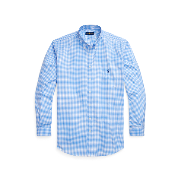 4656j Light Blue/White Gingham Poplin Shirt Big & Tall 2