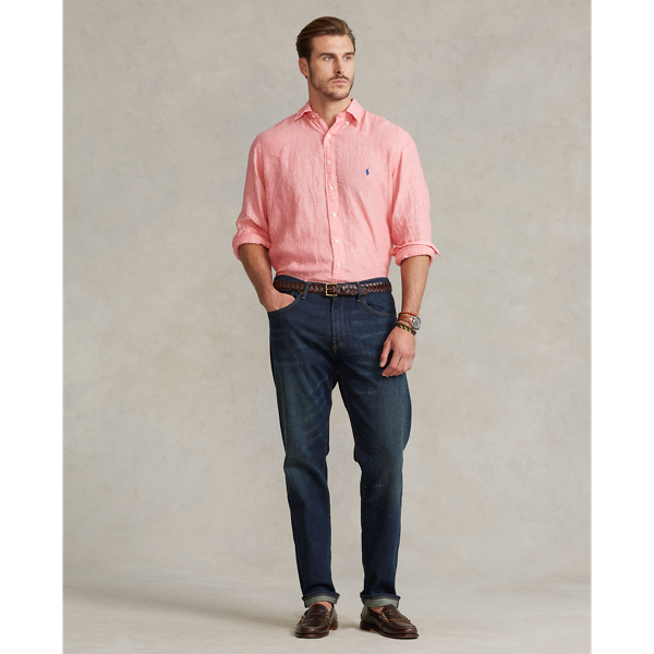 4366j Salmon Lightweight Linen Shirt Big & Tall 4