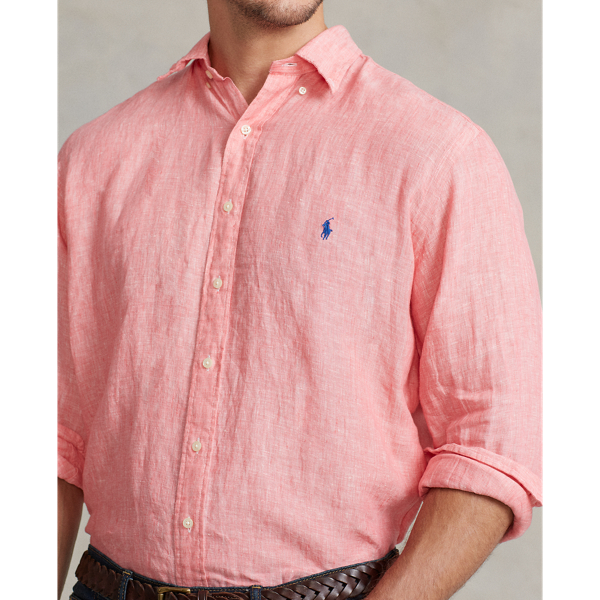 4366j Salmon Lightweight Linen Shirt Big & Tall 6