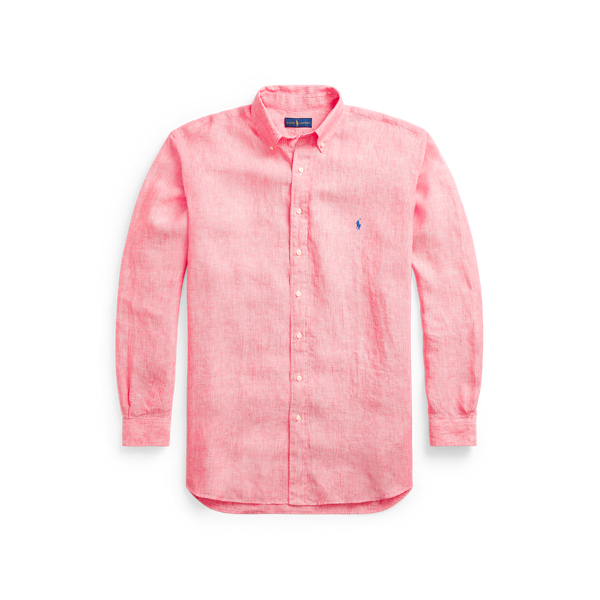 4366j Salmon Lightweight Linen Shirt Big & Tall 2