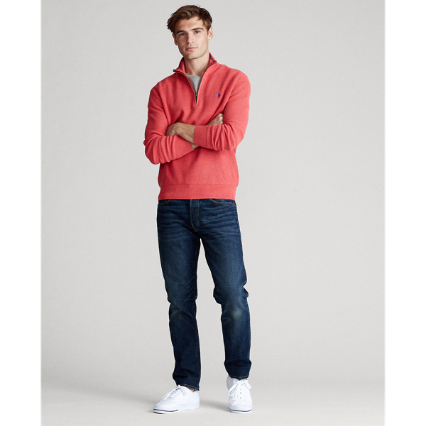 Rosette Heather Cotton Mesh Quarter-Zip Jumper Big & Tall 3