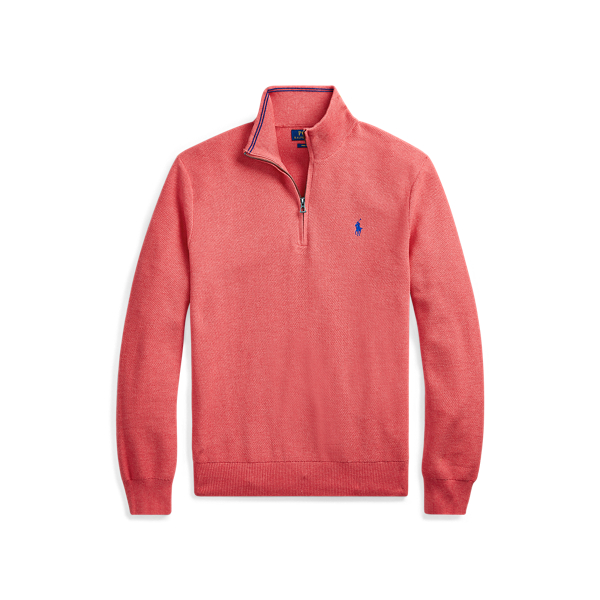 Rosette Heather Cotton Mesh Quarter-Zip Jumper Big & Tall 2