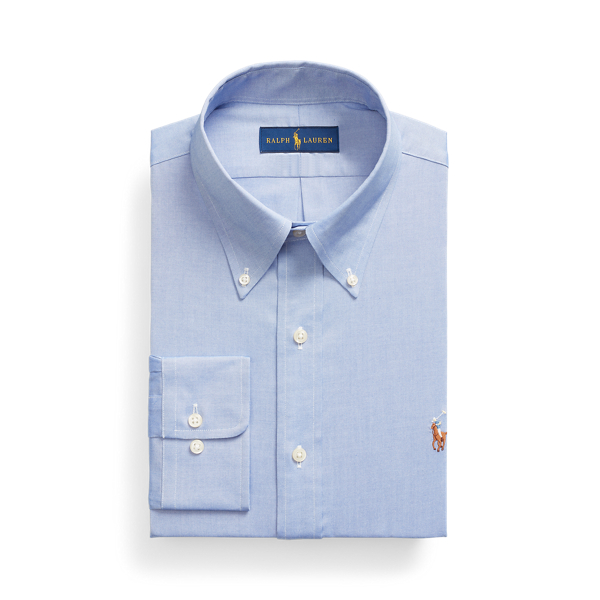 Blue Custom Fit Oxford Shirt Polo Ralph Lauren 2