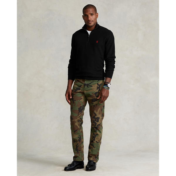 Polo Black Mesh-Knit Cotton Quarter-Zip Sweater Big & Tall 4
