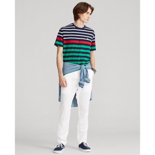 Refined Navy Multi Striped Jersey T-Shirt Big & Tall 2