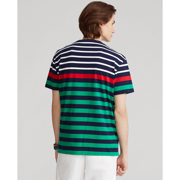 Refined Navy Multi Striped Jersey T-Shirt Big & Tall 3