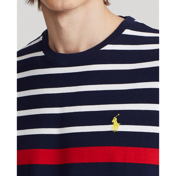 Refined Navy Multi Striped Jersey T-Shirt Big & Tall 4