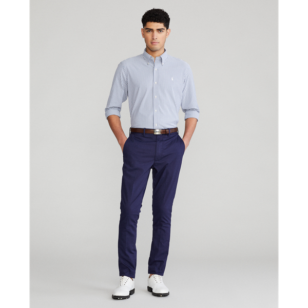 6512 Navy/White Classic Fit Performance Oxford Shirt Polo Golf 4