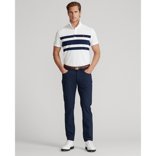 White/Refined Navy Custom Slim Fit Tech Piqu&eacute; Polo Polo Golf 4