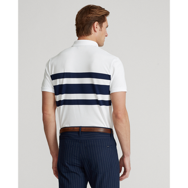 White/Refined Navy Custom Slim Fit Tech Piqu&eacute; Polo Polo Golf 5