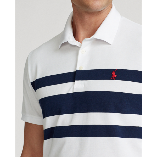 White/Refined Navy Custom Slim Fit Tech Piqu&eacute; Polo Polo Golf 6