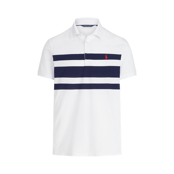 White/Refined Navy Custom Slim Fit Tech Piqu&eacute; Polo Polo Golf 2