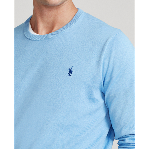 Jersey de algod&oacute;n de cuello redondo Polo Golf en Azul lago 6