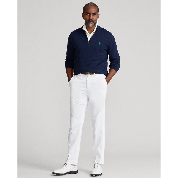 Refined Navy Cotton Quarter-Zip Jumper Polo Golf 4