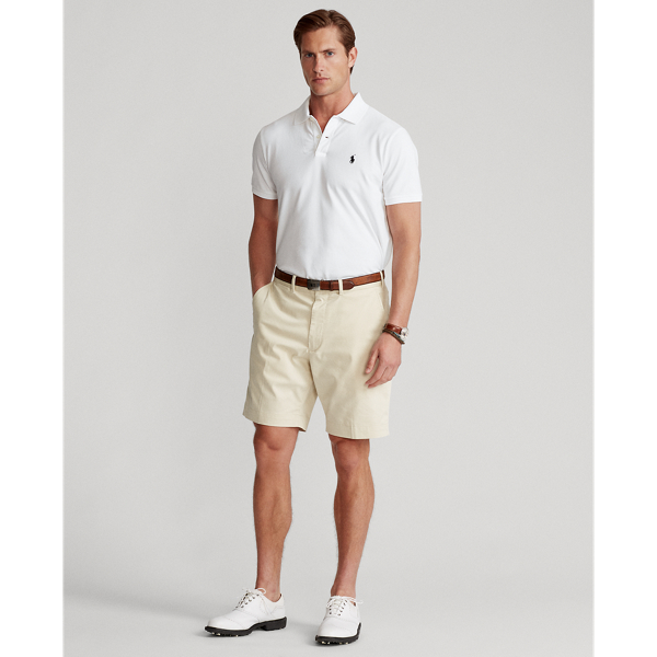 White Custom Slim Fit Stretch Mesh Polo Shirt Polo Golf 4