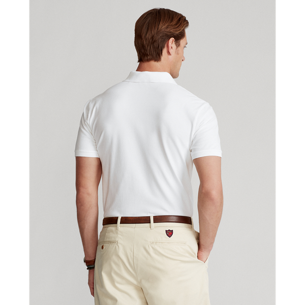 White Custom Slim Fit Stretch Mesh Polo Shirt Polo Golf 5