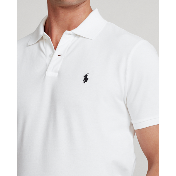 White Custom Slim Fit Stretch Mesh Polo Shirt Polo Golf 6