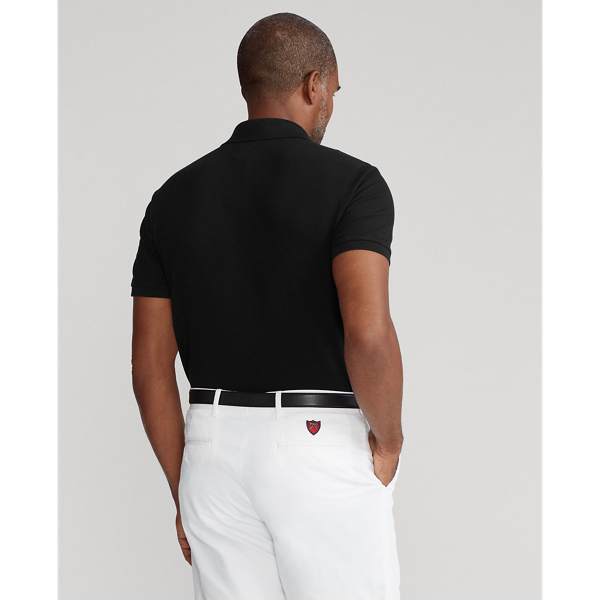 Black Custom Slim Fit Stretch Mesh Polo Shirt Polo Golf 5