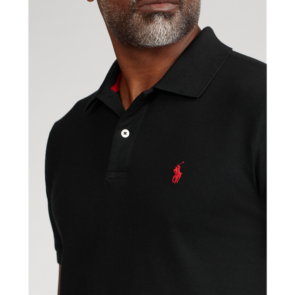 Black Custom Slim Fit Stretch Mesh Polo Shirt Polo Golf 6
