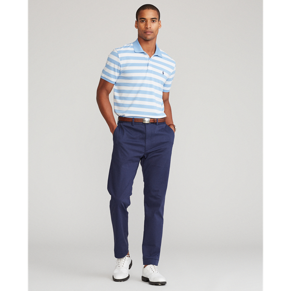 Blue Lagoon/White Custom Slim Fit Performance Polo Polo Golf 4