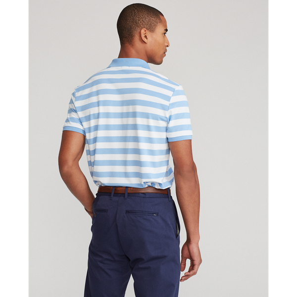 Blue Lagoon/White Custom Slim Fit Performance Polo Polo Golf 5