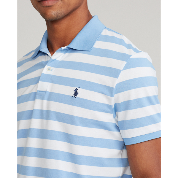 Blue Lagoon/White Custom Slim Fit Performance Polo Polo Golf 6