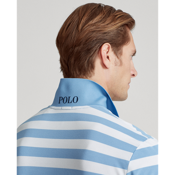 Blue Lagoon/White Custom Slim Fit Performance Polo Polo Golf 7