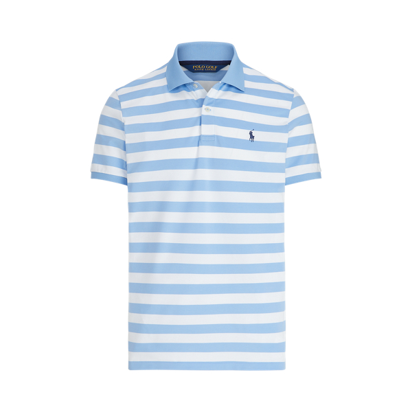 Blue Lagoon/White Custom Slim Fit Performance Polo Polo Golf 2