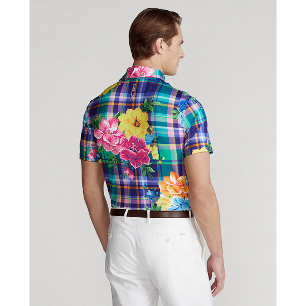 Custom Slim Fit Performance Polo Shirt RLX em Multi Mixed Madras Floral 5