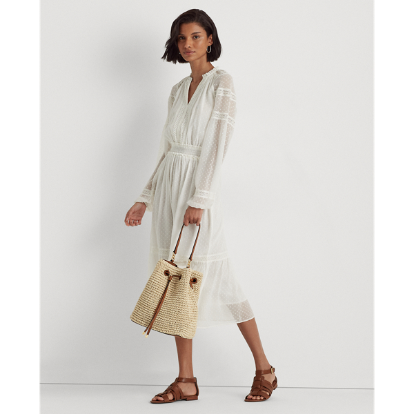 Natural/Lauren Tan Crochet-Straw Debby Drawstring Bag Lauren 8
