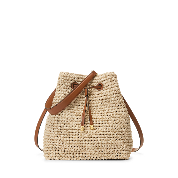 Crochet Straw Debby Drawstring Bag