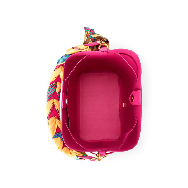Bright Pink Print-Scarf Debby Drawstring Bag Lauren 5