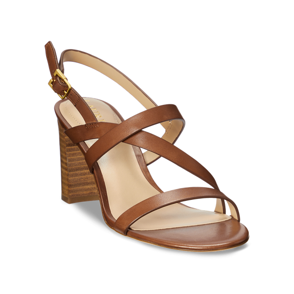 Deep Saddle Tan Mackensie Burnished Leather Sandal Lauren 2