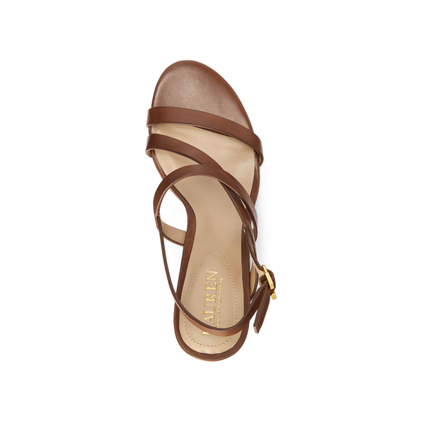 Deep Saddle Tan Mackensie Burnished Leather Sandal Lauren 4