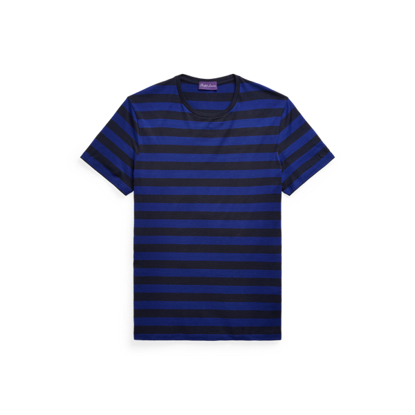 Striped Lisle Crewneck T-Shirt Purple Label 1