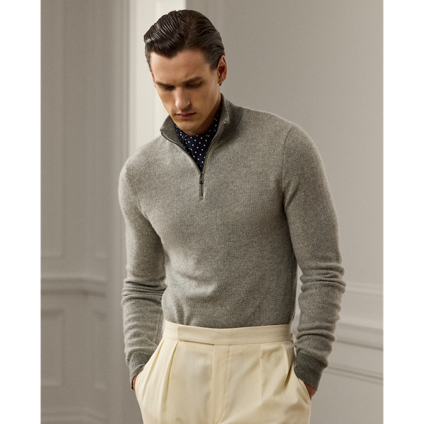 Cashmere Birdseye Quarter-Zip Jumper