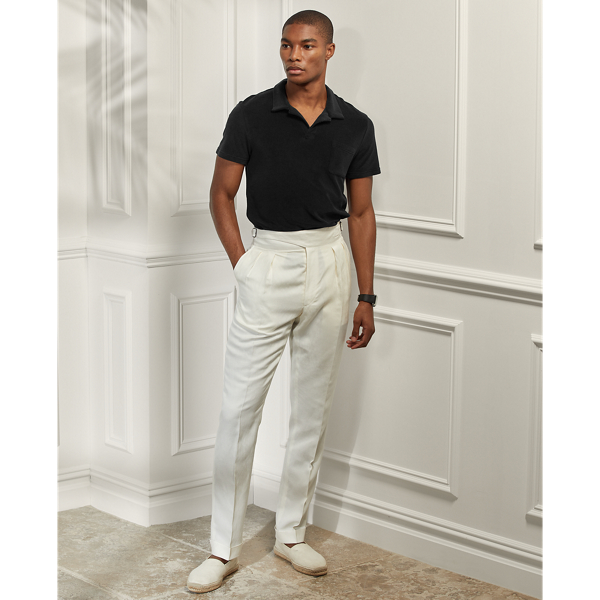 Classic Black Terry Polo Shirt Purple Label 4