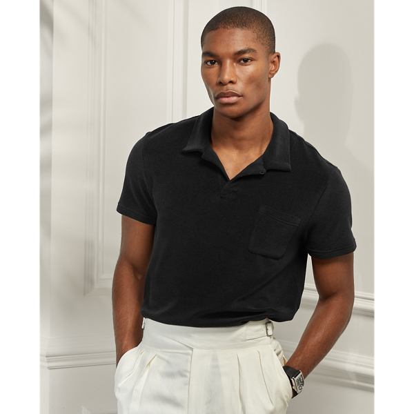 Long black polo shirt best sale